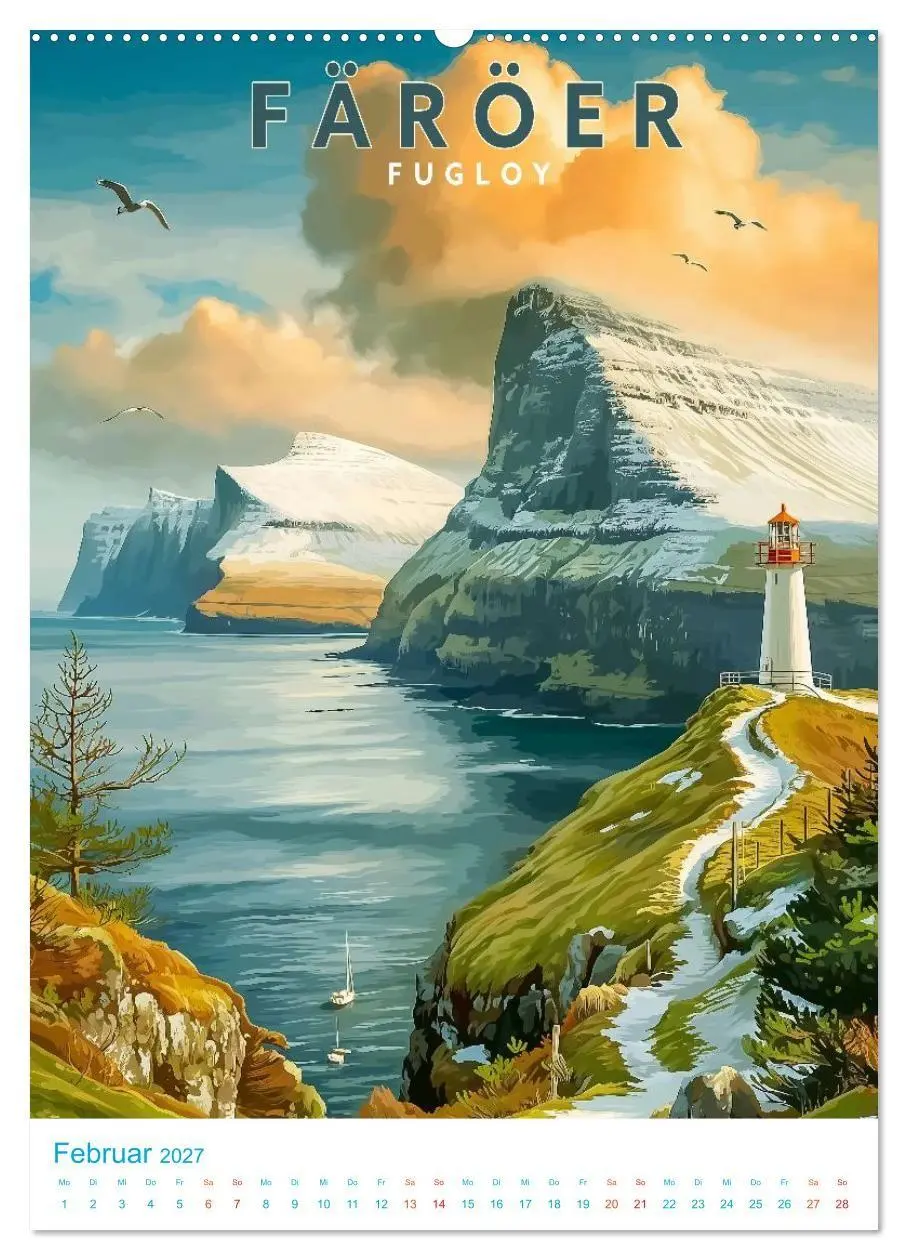Bild: 9783516826722 | Färöer Inseln - Old School Poster Style (hochwertiger Premium...