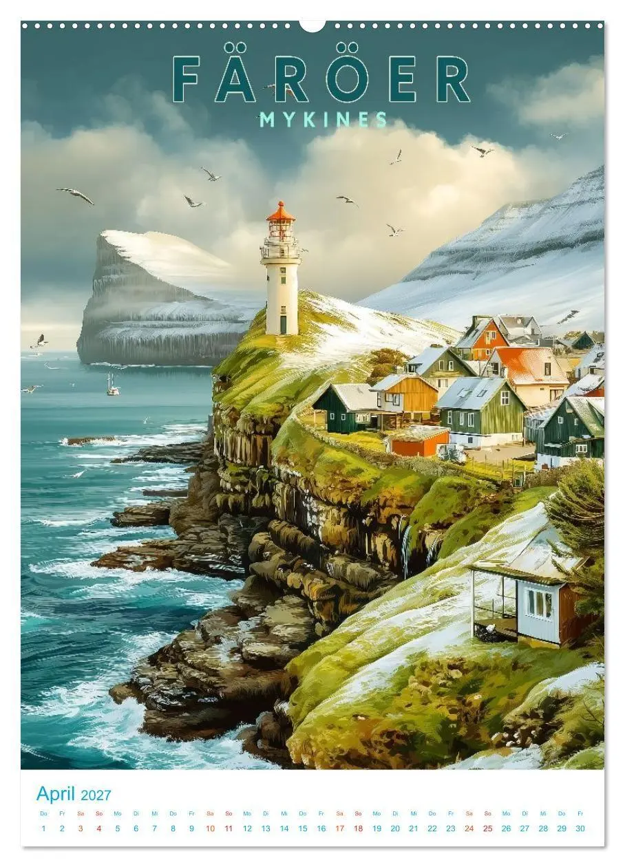 Bild: 9783516826722 | Färöer Inseln - Old School Poster Style (hochwertiger Premium...