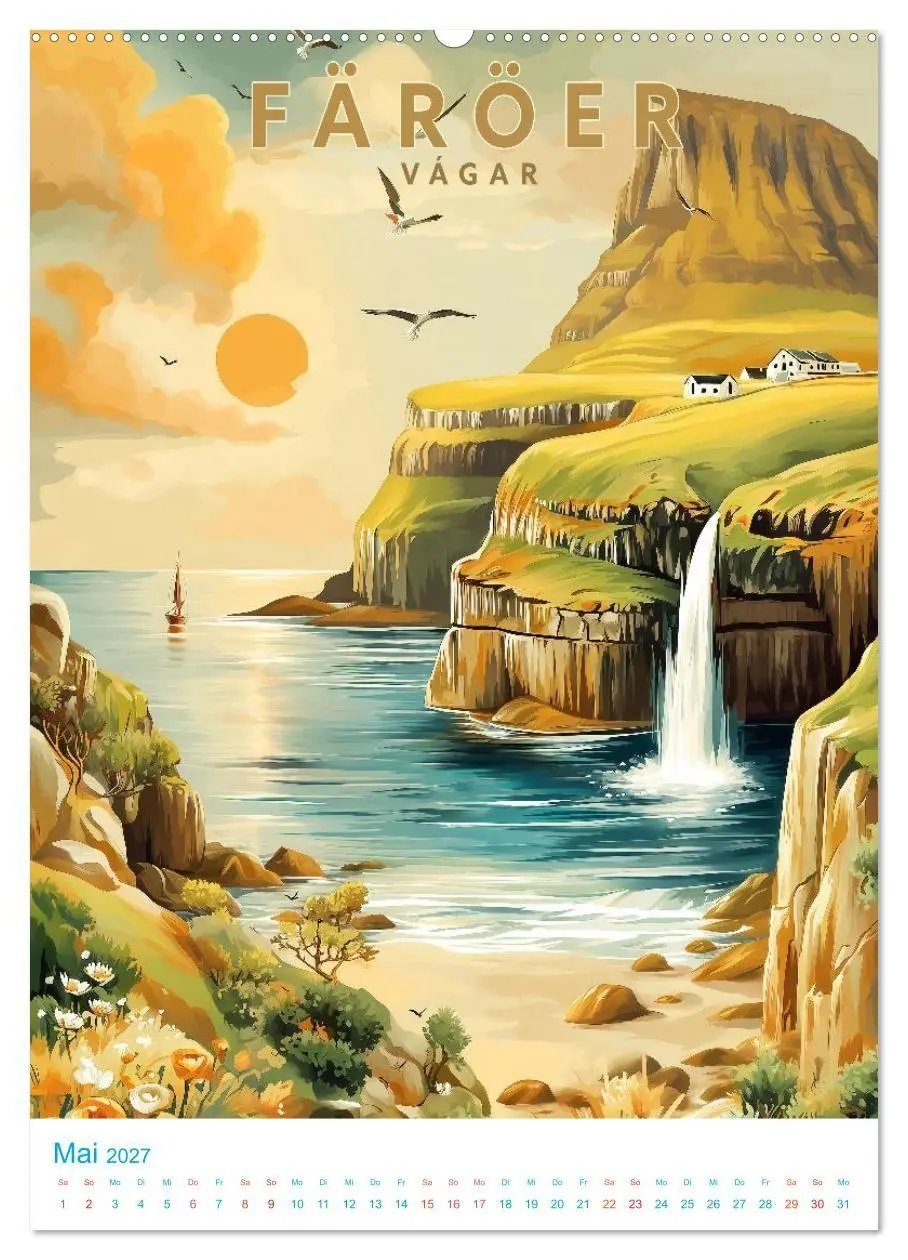 Bild: 9783516826722 | Färöer Inseln - Old School Poster Style (hochwertiger Premium...