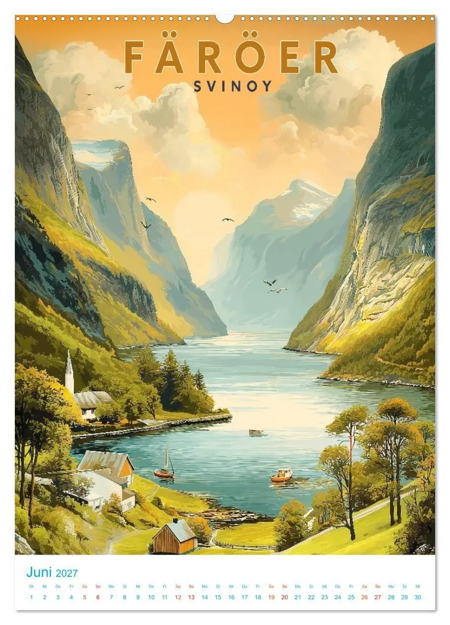 Bild: 9783516826722 | Färöer Inseln - Old School Poster Style (hochwertiger Premium...