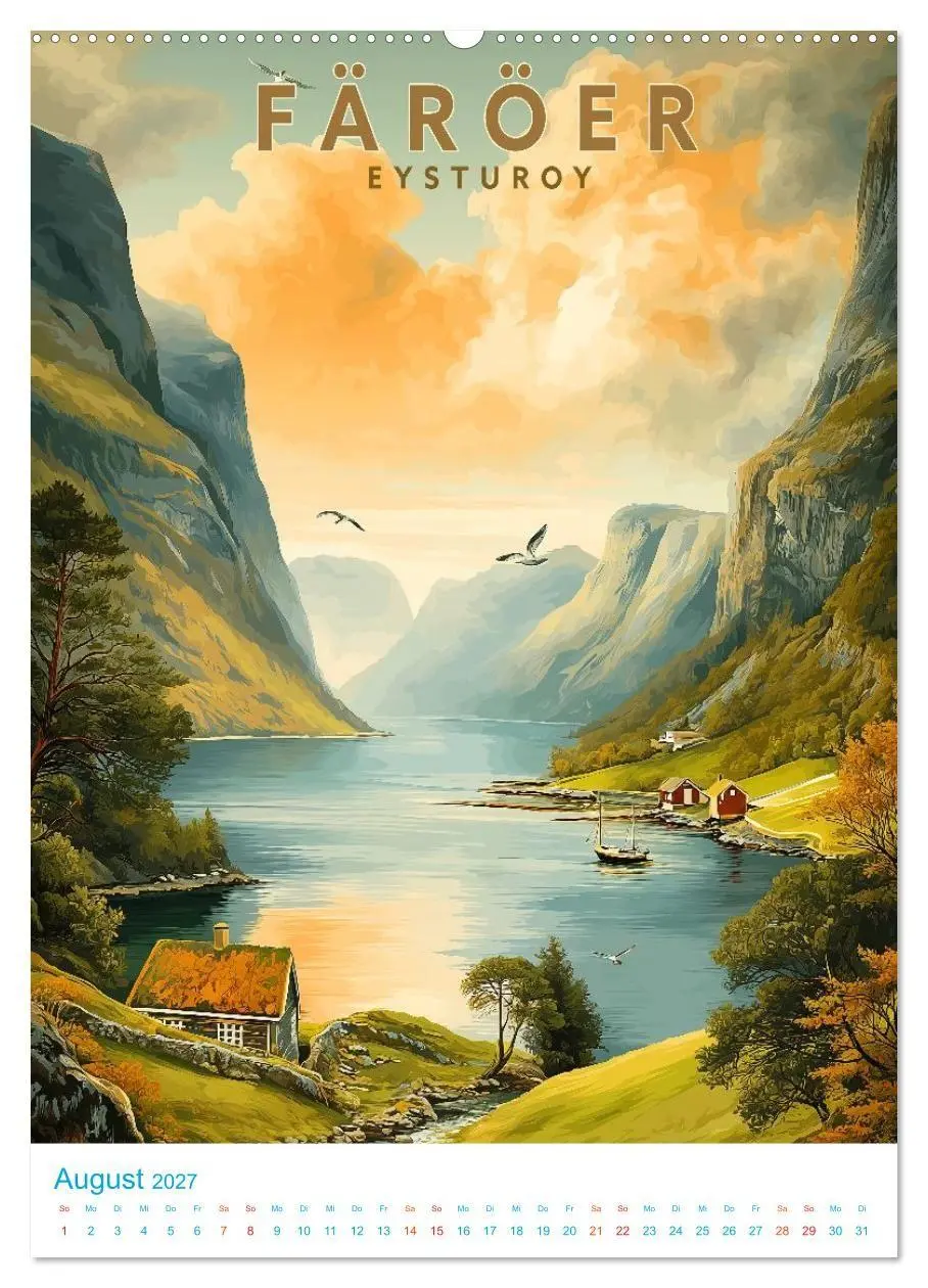 Bild: 9783516826722 | Färöer Inseln - Old School Poster Style (hochwertiger Premium...