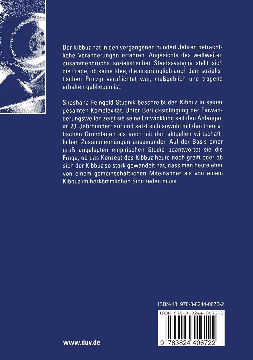 Rückseite: 9783824406722 | Der Kibbuz im Wandel | Wirtschaftliche und politische Grundlagen | xxi