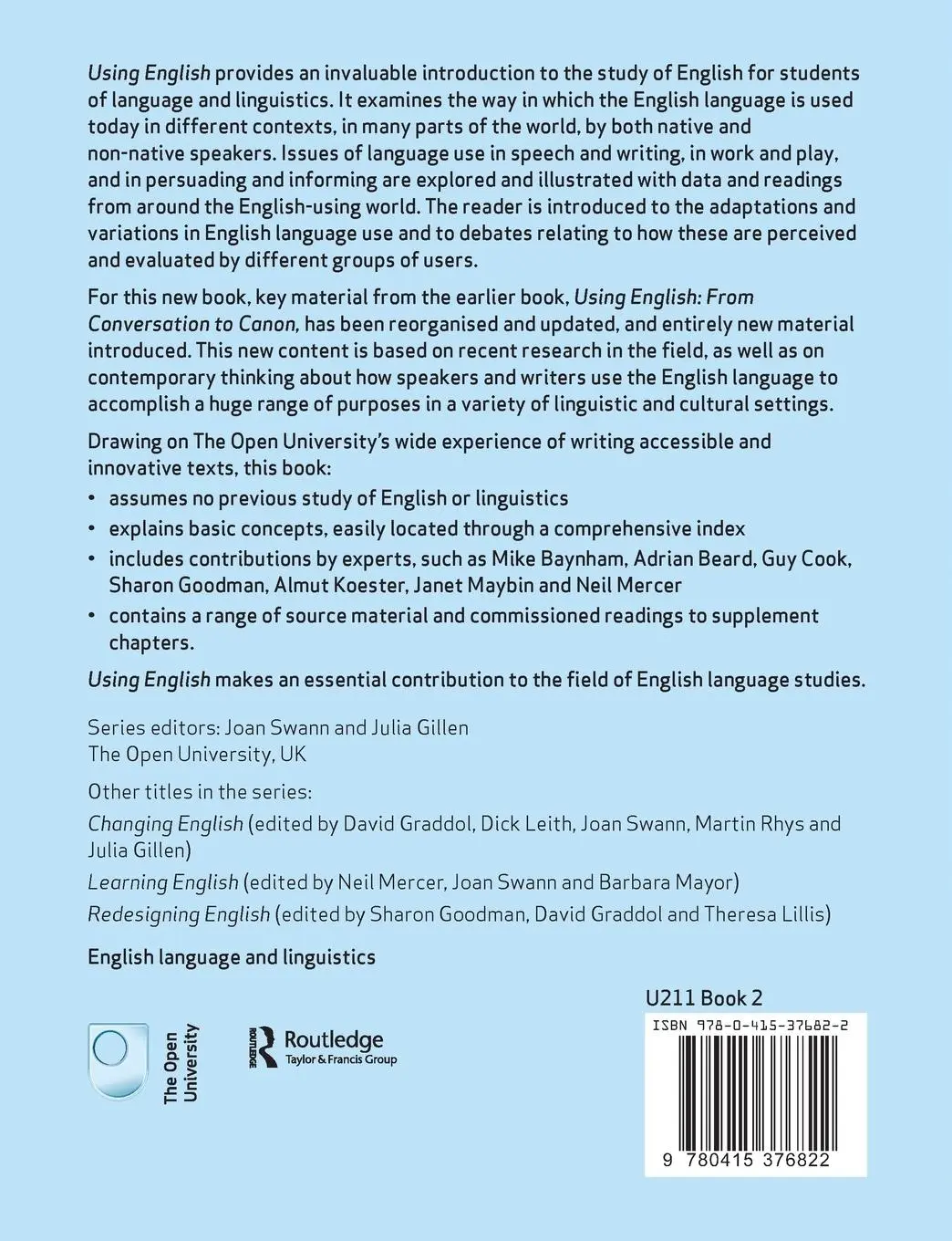 Rückseite: 9780415376822 | Using English | Janet Maybin (u. a.) | Taschenbuch | Englisch | 2006
