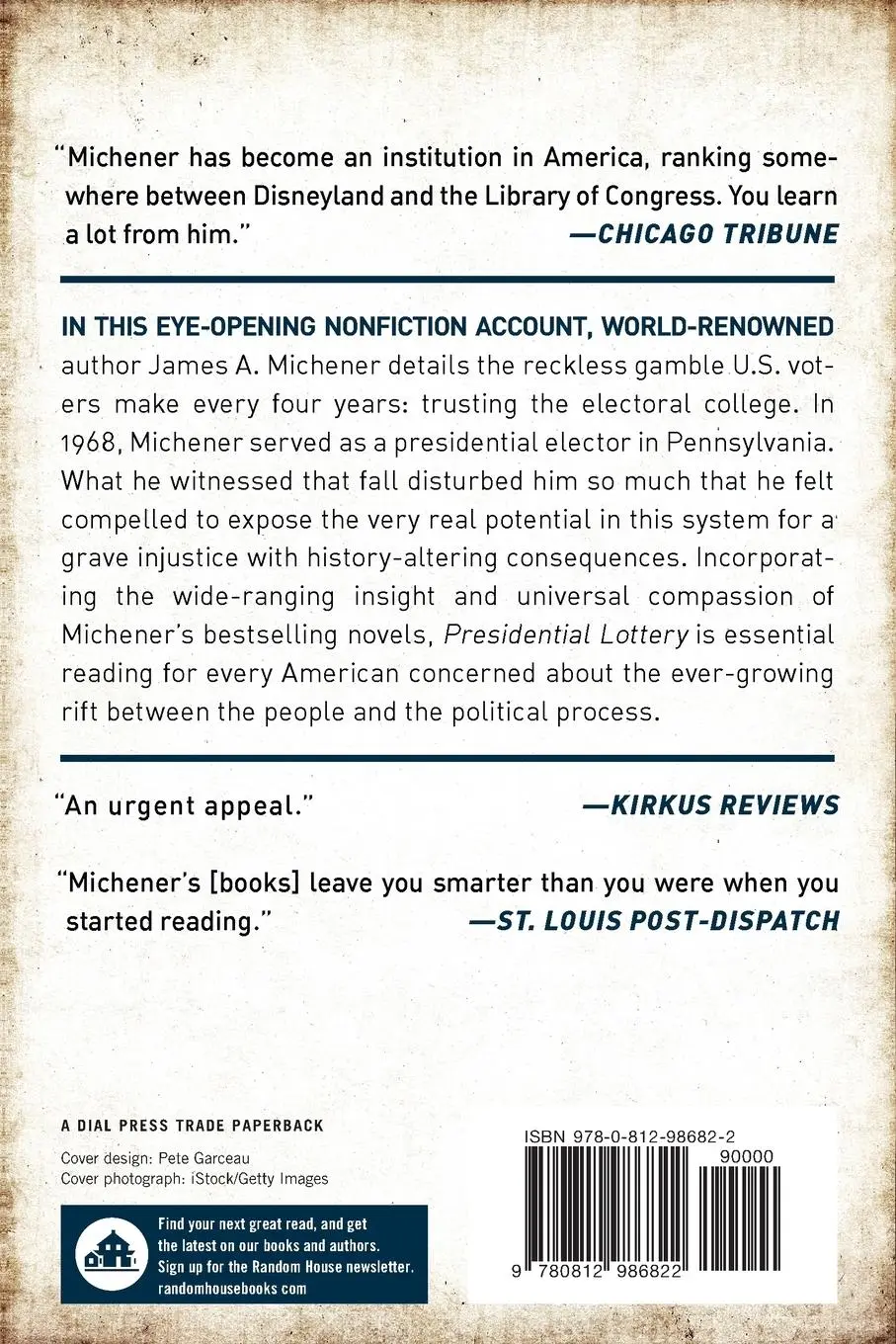 Rückseite: 9780812986822 | Presidential Lottery | The Reckless Gamble in Our Electoral System
