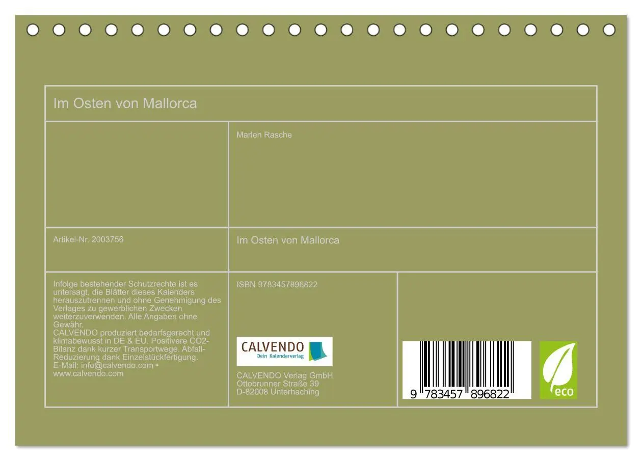 Bild: 9783457896822 | Im Osten von Mallorca (Tischkalender 2026 DIN A5 quer), CALVENDO...