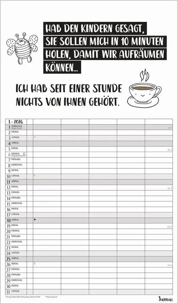 Bild: 9783731886822 | Visual Words Familienplaner 2026 | Verlag Korsch | Kalender | 14 S.