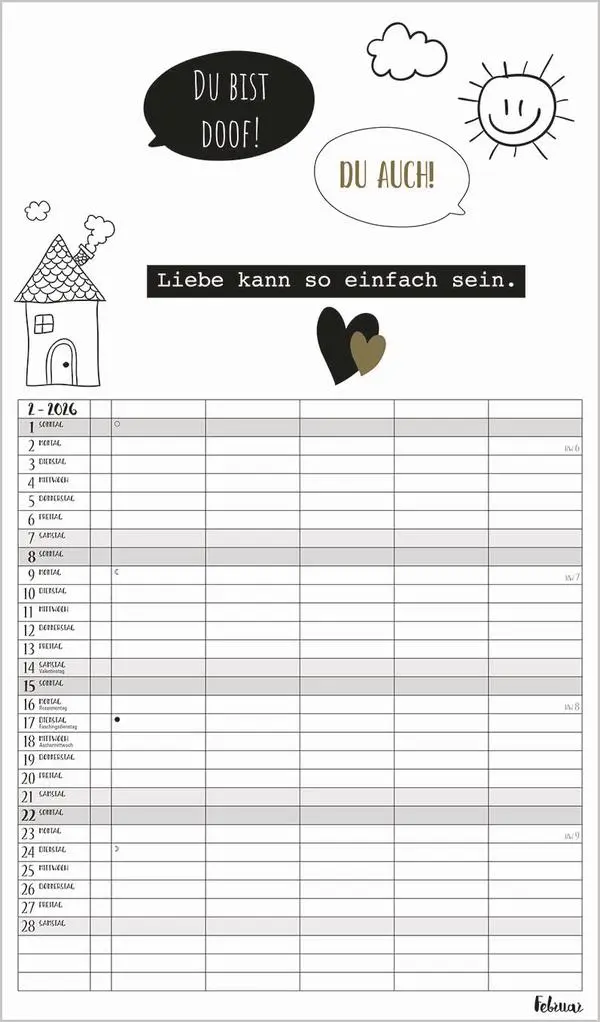 Bild: 9783731886822 | Visual Words Familienplaner 2026 | Verlag Korsch | Kalender | 14 S.