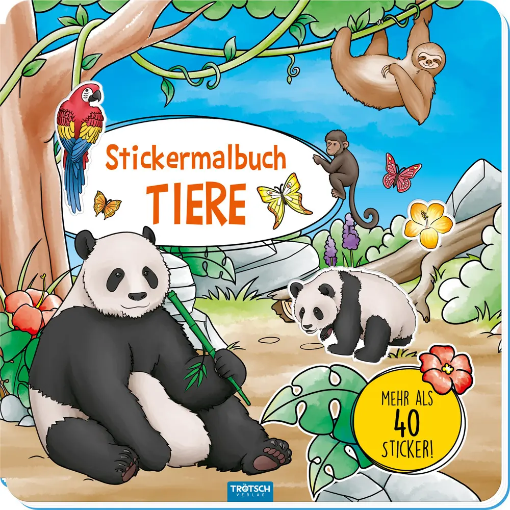 Cover: 9783965526822 | Trötsch Malbuch Stickermalbuch Tiere | Trötsch Verlag GmbH &amp; Co.KG