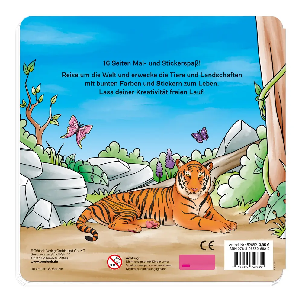 Bild: 9783965526822 | Trötsch Malbuch Stickermalbuch Tiere | Trötsch Verlag GmbH &amp; Co.KG