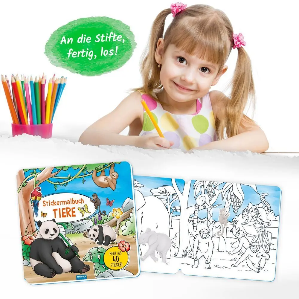Bild: 9783965526822 | Trötsch Malbuch Stickermalbuch Tiere | Trötsch Verlag GmbH &amp; Co.KG