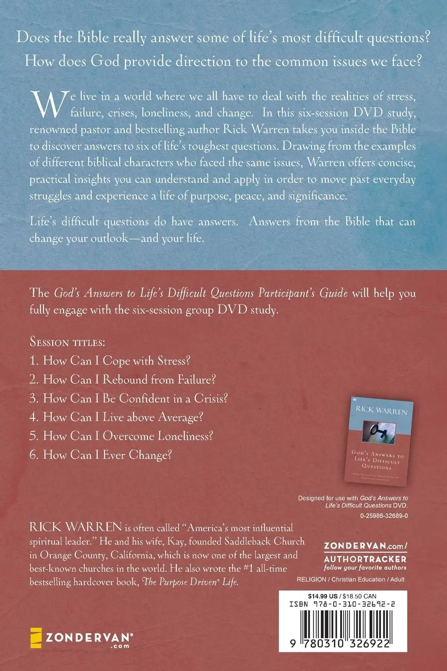 Rückseite: 9780310326922 | A God's Answers to Life's Difficult Questions Bible Study Guide...