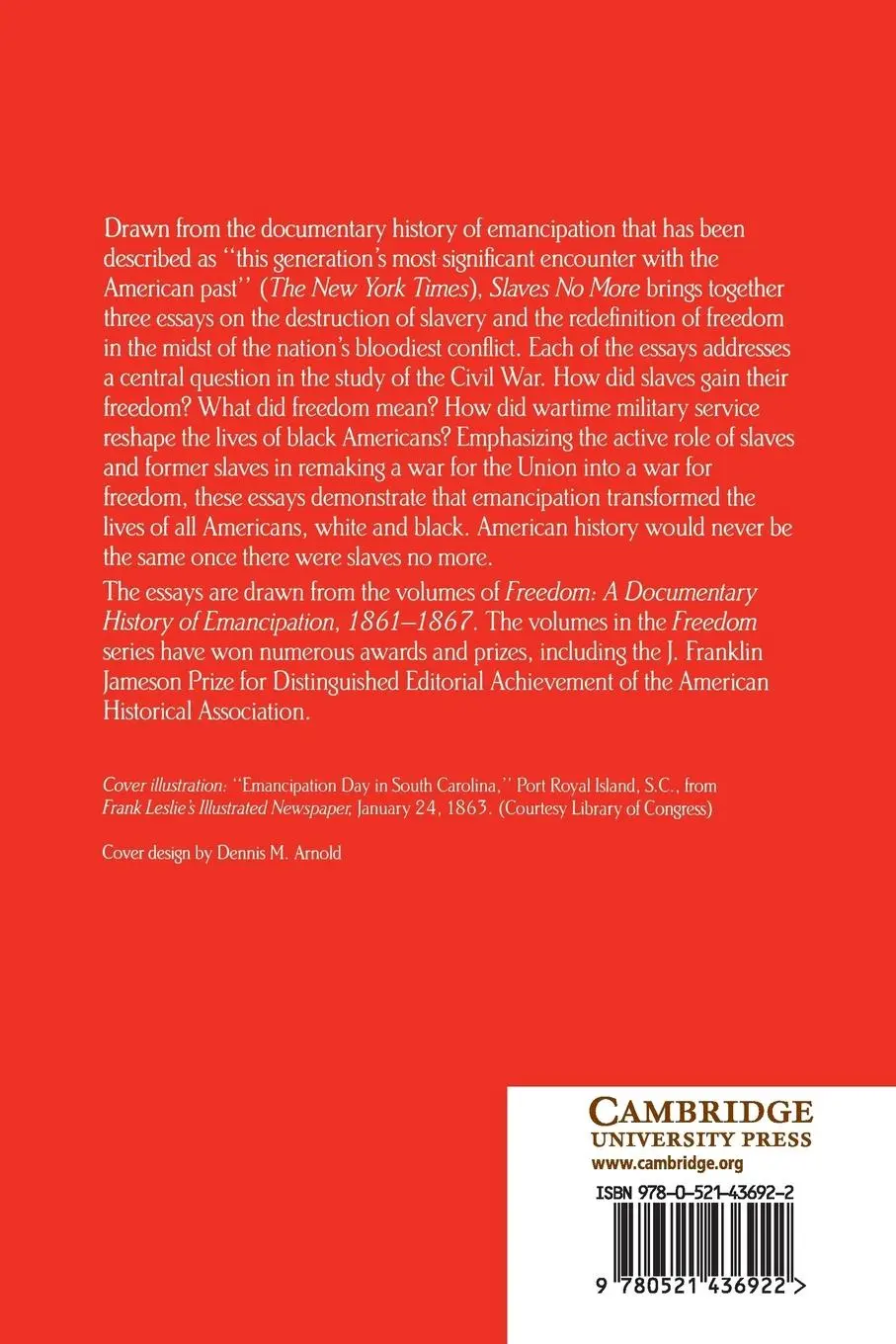 Rückseite: 9780521436922 | Slaves No More | Ira Berlin (u. a.) | Taschenbuch | Englisch | 1993