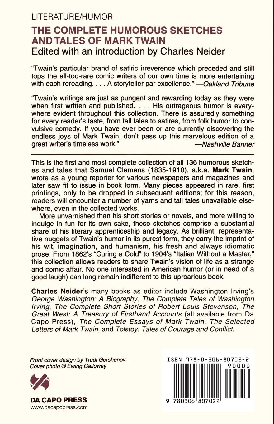 Rückseite: 9780306807022 | The Complete Humorous Sketches and Tales of Mark Twain | Mark Twain