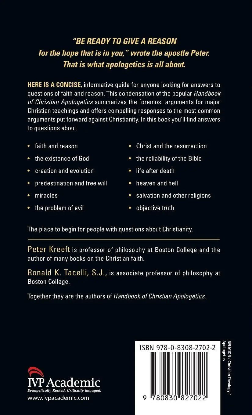 Rückseite: 9780830827022 | Pocket Handbook of Christian Apologetics | Peter Kreeft (u. a.) | Buch