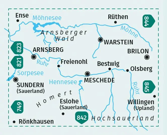 Bild: 9783991217022 | KOMPASS Wanderkarte 841 Sauerland Nord, Hochsauerland, Arnsberger...