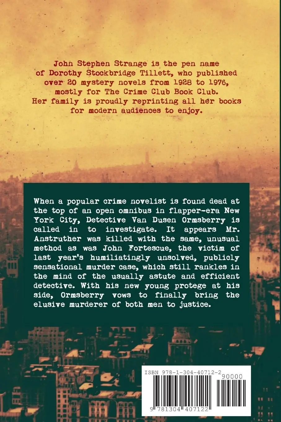Rückseite: 9781304407122 | The Man Who Killed Fortescue | John Stephen Strange | Taschenbuch