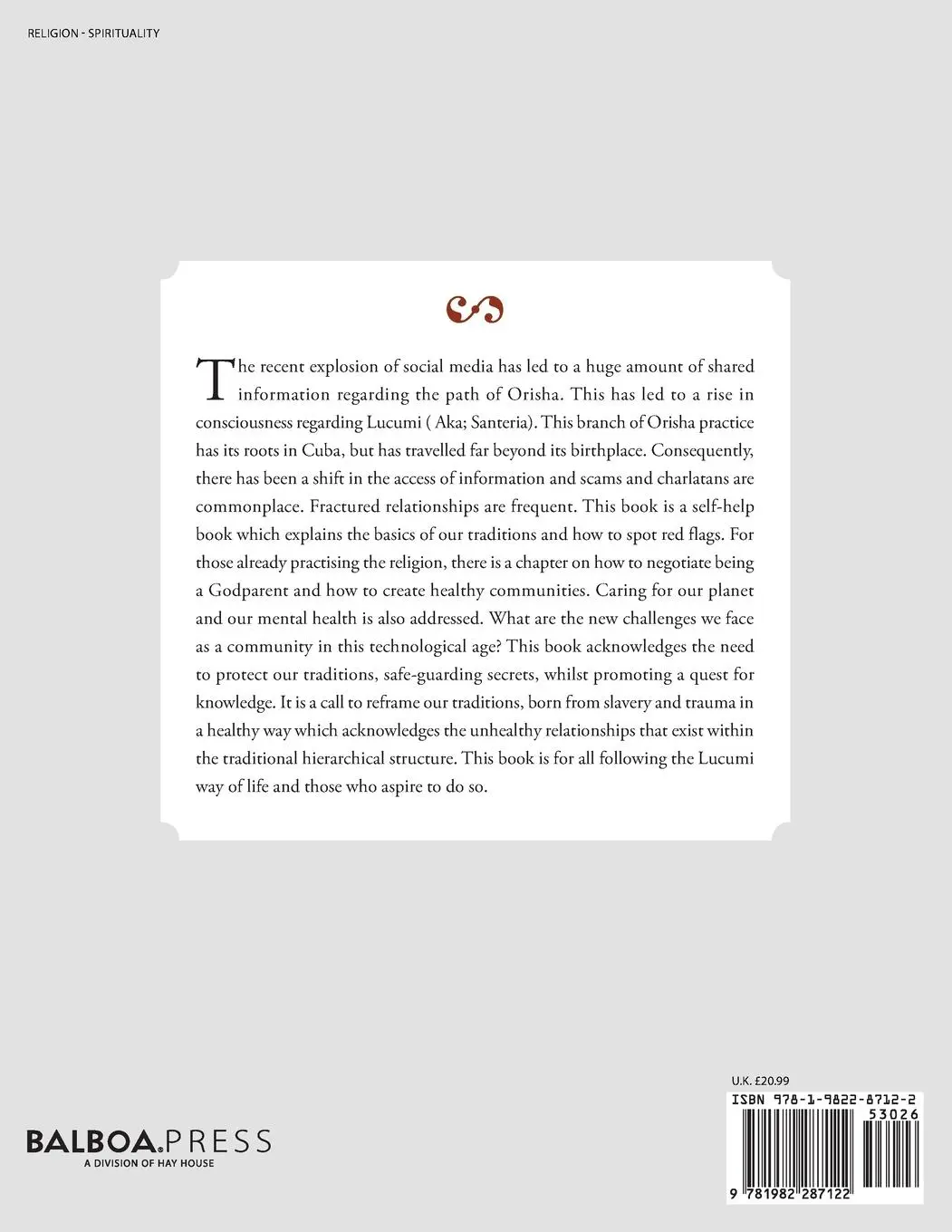 Rückseite: 9781982287122 | The Lucumi Practitioner's Handbook | Daniela R de Armas | Taschenbuch