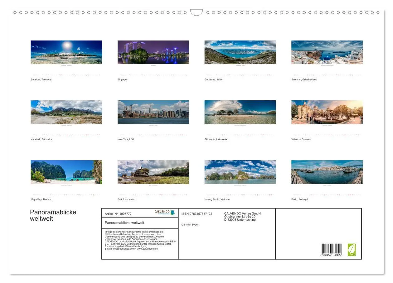 Bild: 9783457837122 | Panoramablicke weltweit (Wandkalender 2026 DIN A2 quer), CALVENDO...