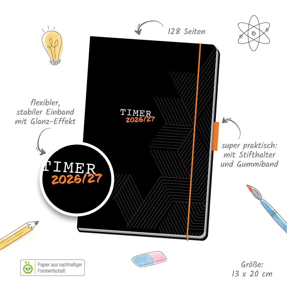 Bild: 9783988027122 | TRÖTSCH - Schülerkalender Specials mit Gummiband und Stifthalter...