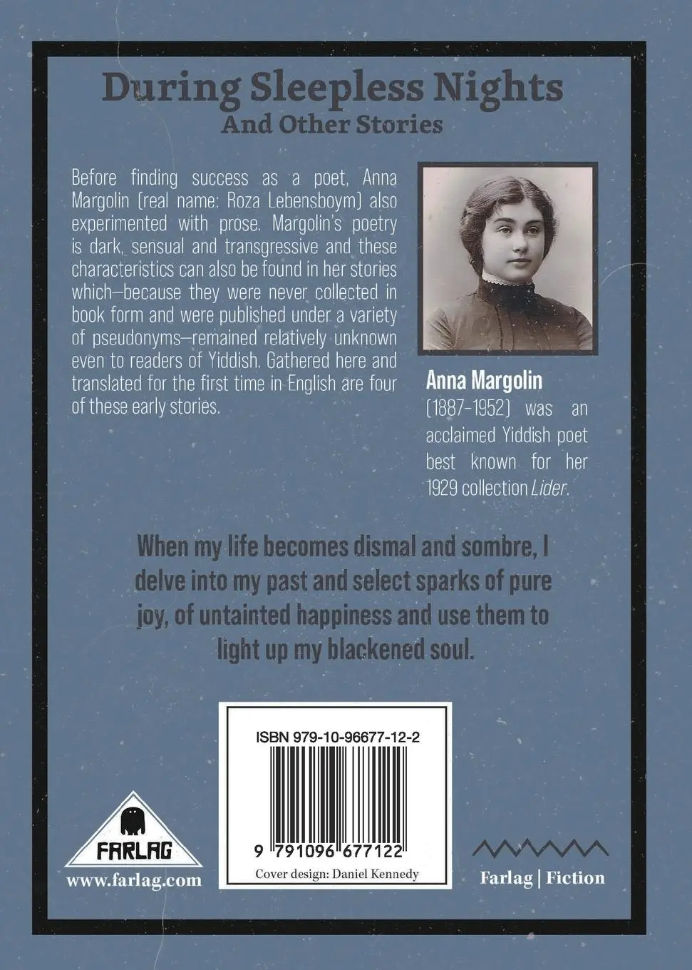 Rückseite: 9791096677122 | During Sleepless Nights and Other Stories | Anna Margolin | Buch