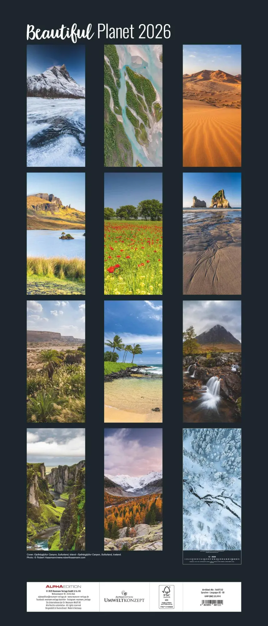 Bild: 4069095007222 | Beautiful Planet 2026 - Foto-Kalender - Wand-Kalender - 30x70 | 14 S.