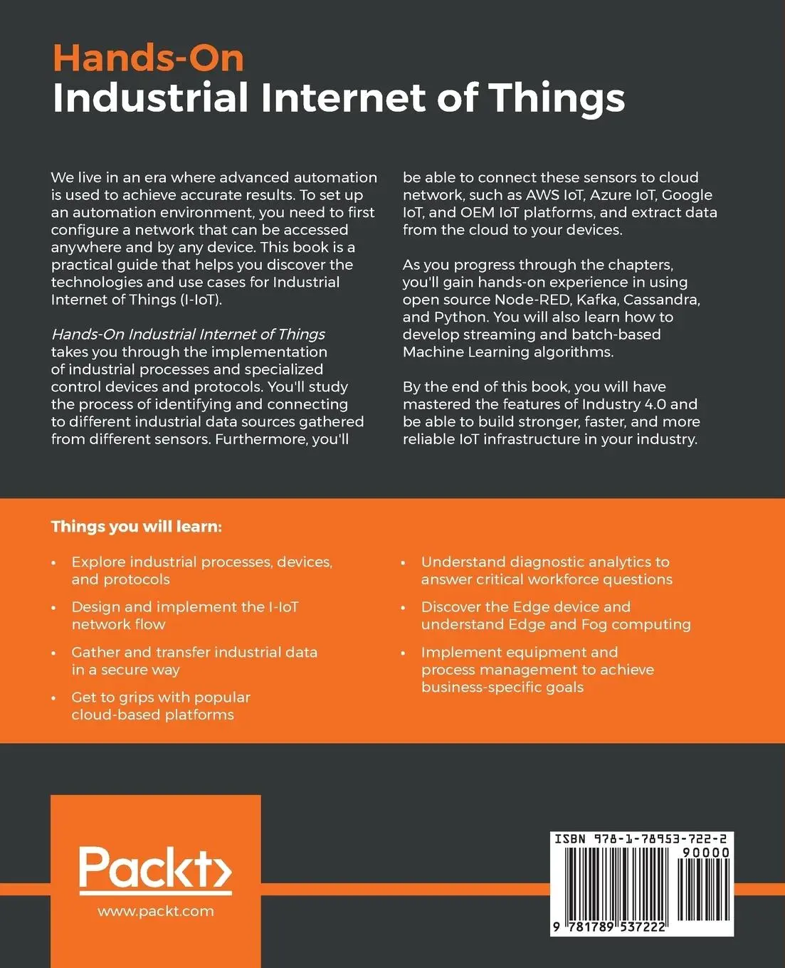 Rückseite: 9781789537222 | Hands-On Industrial Internet of Things | Giacomo Veneri (u. a.) | Buch