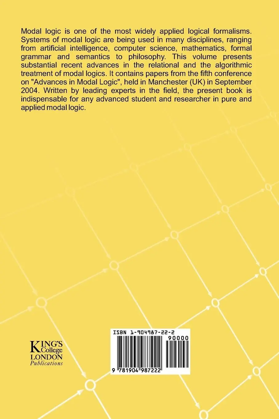 Rückseite: 9781904987222 | Advances in Modal Logic, Volume 5 | R. Schmidt (u. a.) | Taschenbuch