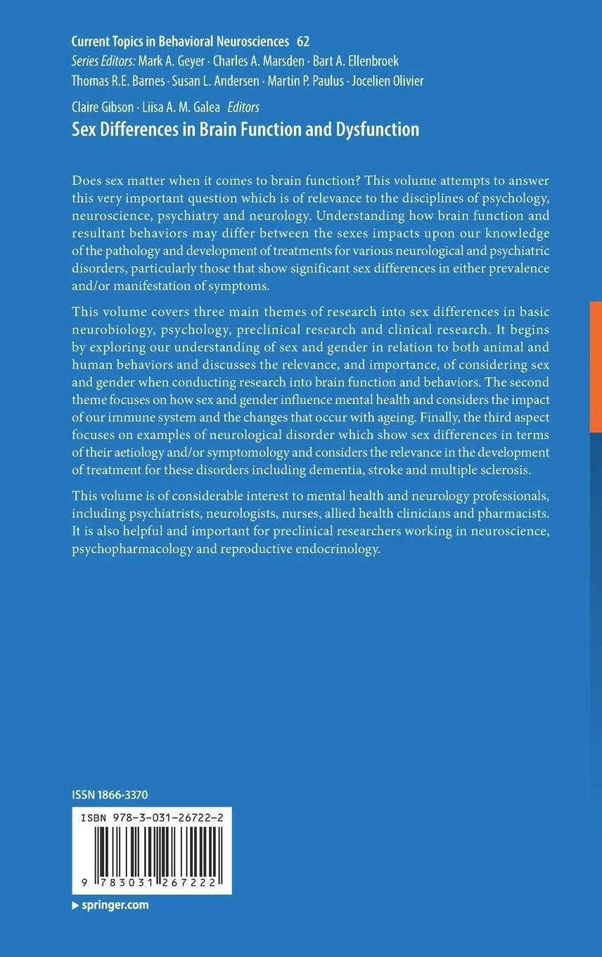 Rückseite: 9783031267222 | Sex Differences in Brain Function and Dysfunction | Galea (u. a.) | x