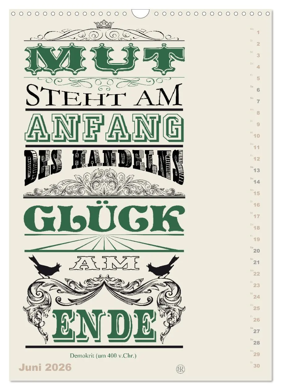 Bild: 9783516467222 | Die schönsten Lebensweisheiten Typo - Kalender (Wandkalender 2026...