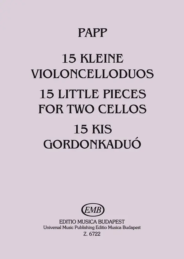 Cover: 9790080067222 | 15 Little Pieces for Two Cellos | Lajos Papp | Buch