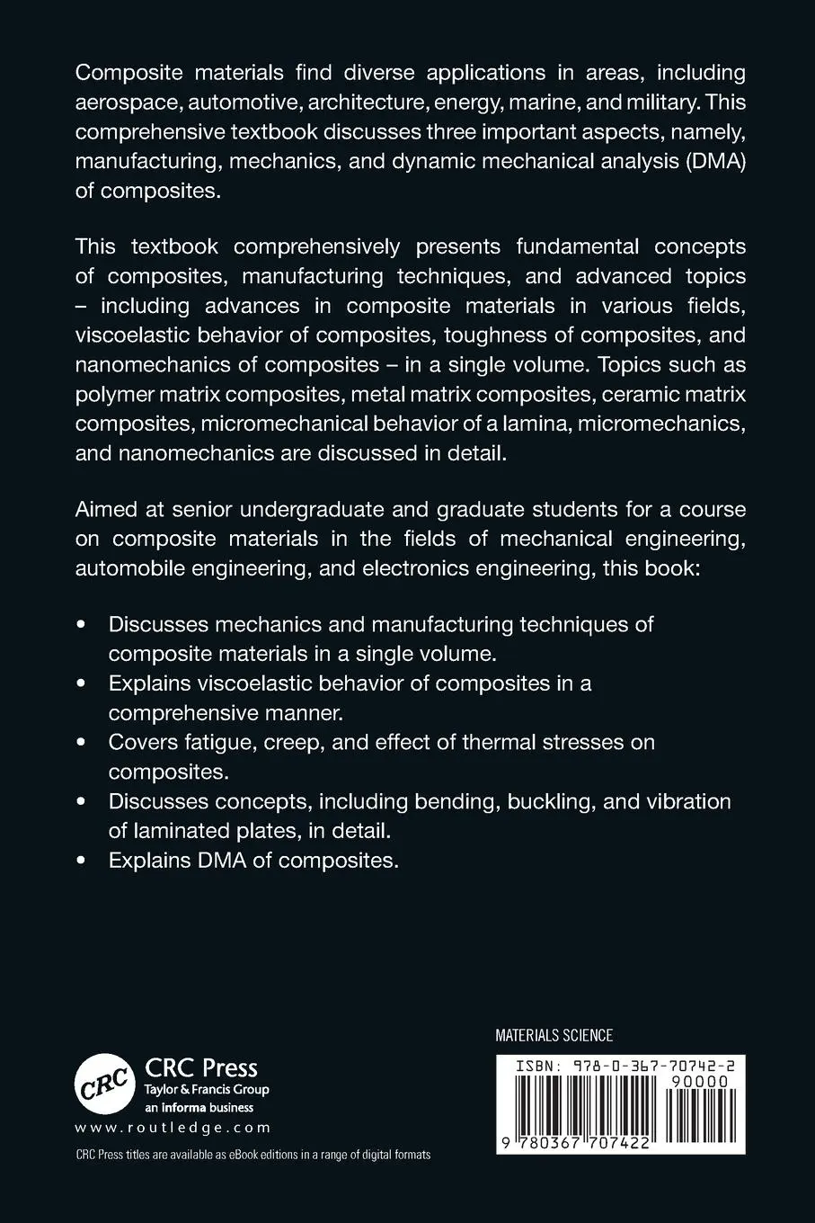 Rückseite: 9780367707422 | Composite Materials | Mechanics, Manufacturing and Modeling | Sharma