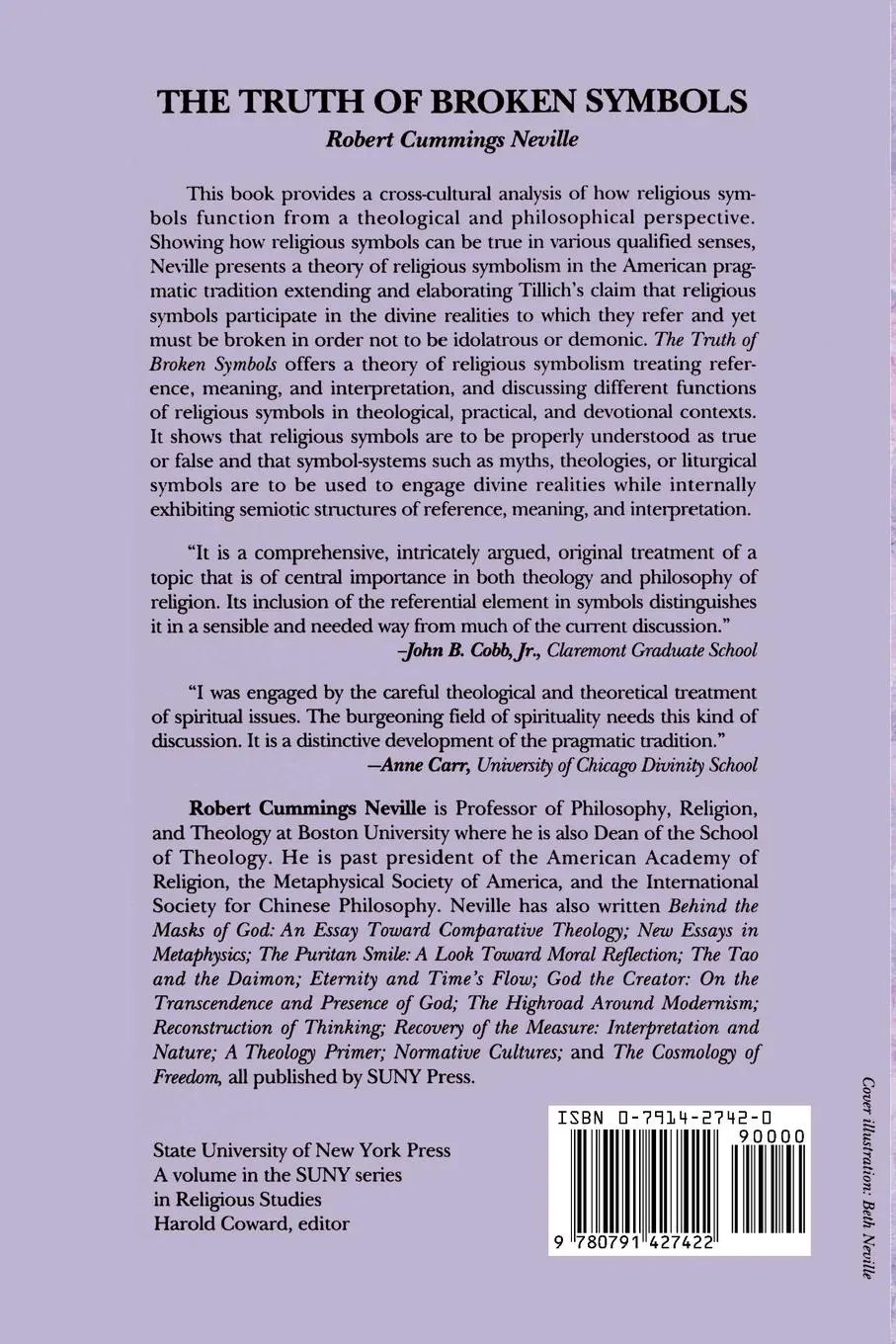 Rückseite: 9780791427422 | The Truth of Broken Symbols | Robert Cummings Neville | Taschenbuch