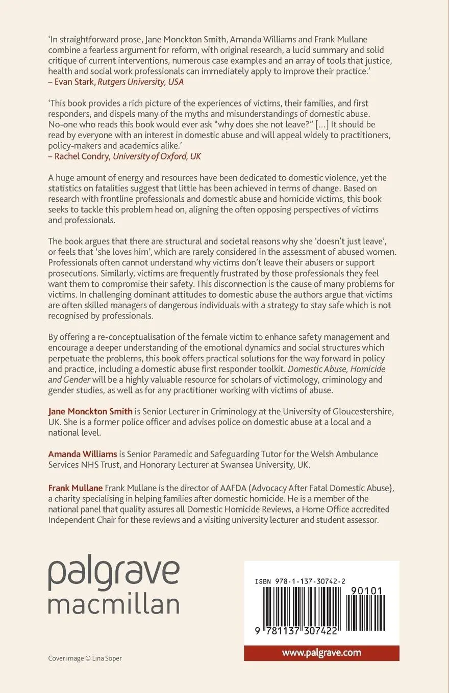Rückseite: 9781137307422 | Domestic Abuse, Homicide and Gender | J. Monckton-Smith (u. a.) | Buch