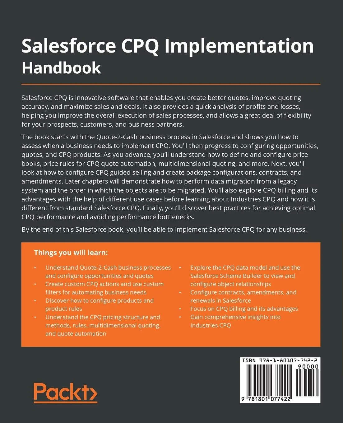 Rückseite: 9781801077422 | Salesforce CPQ Implementation Handbook | Madhu Ramanujan | Taschenbuch
