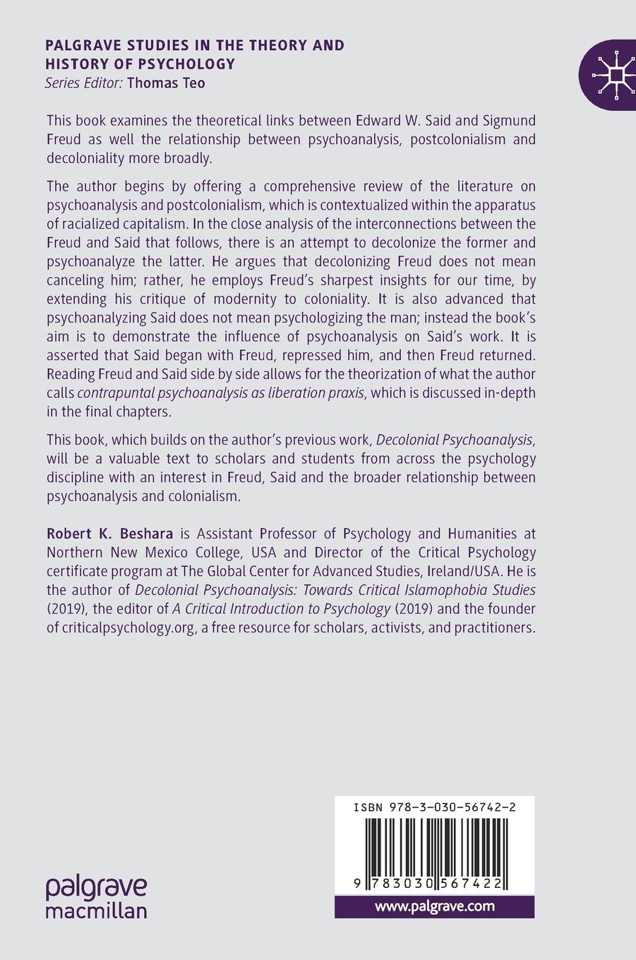 Rückseite: 9783030567422 | Freud and Said | Contrapuntal Psychoanalysis as Liberation Praxis