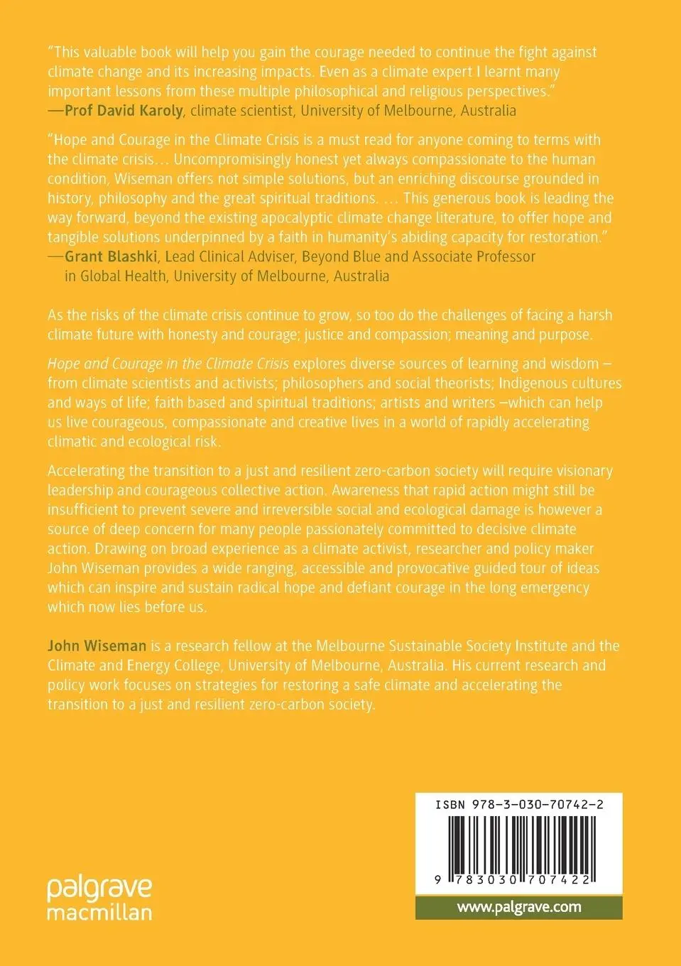 Rückseite: 9783030707422 | Hope and Courage in the Climate Crisis | John Wiseman | Taschenbuch