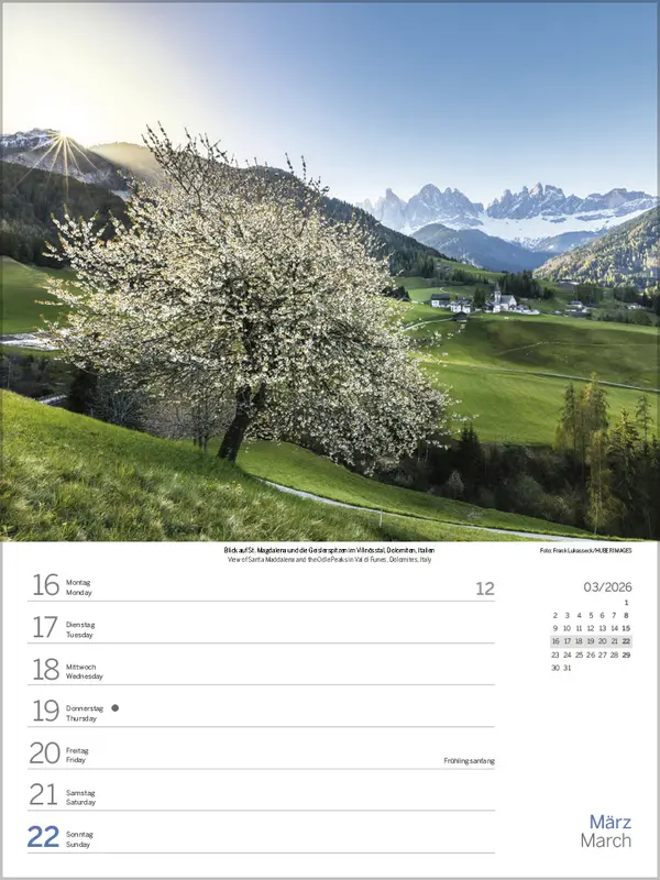 Bild: 9783731887522 | Zauber der Alpen 2026 | Verlag Korsch | Kalender | Spiralbindung