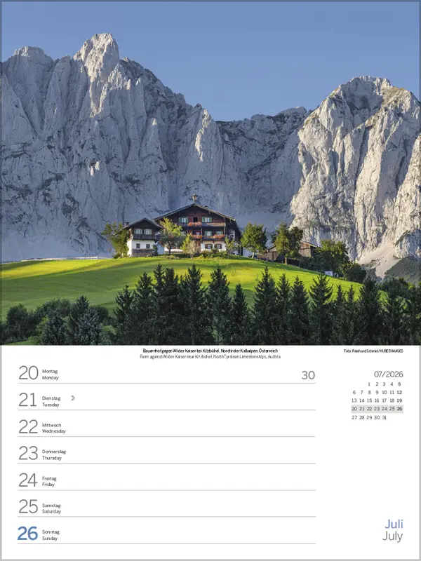 Bild: 9783731887522 | Zauber der Alpen 2026 | Verlag Korsch | Kalender | Spiralbindung