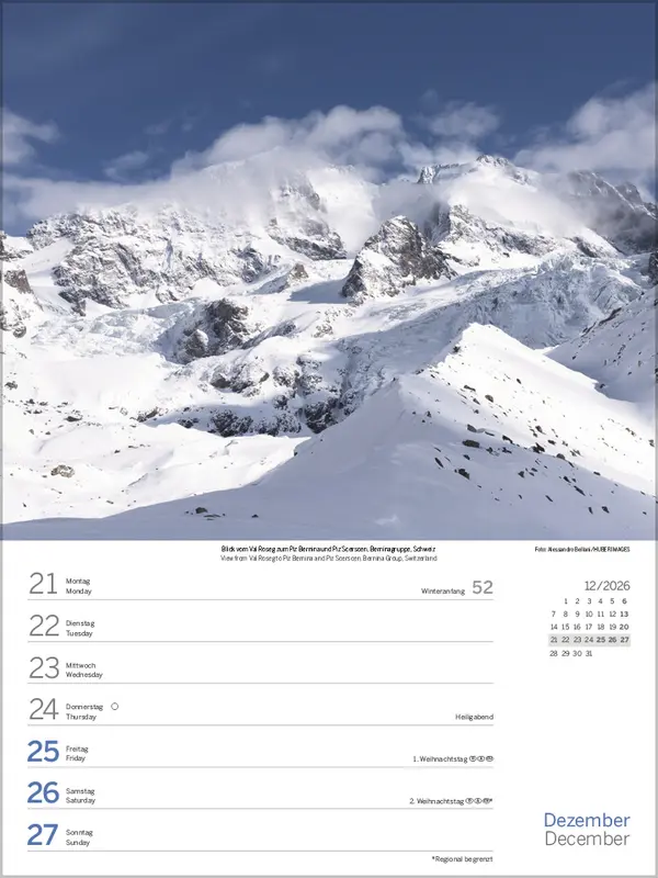 Bild: 9783731887522 | Zauber der Alpen 2026 | Verlag Korsch | Kalender | Spiralbindung