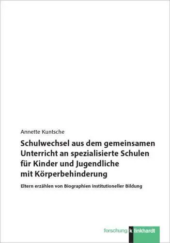 Cover: 9783781527522 | Schulwechsel aus dem gemeinsamen Unterricht an spezialisierte...