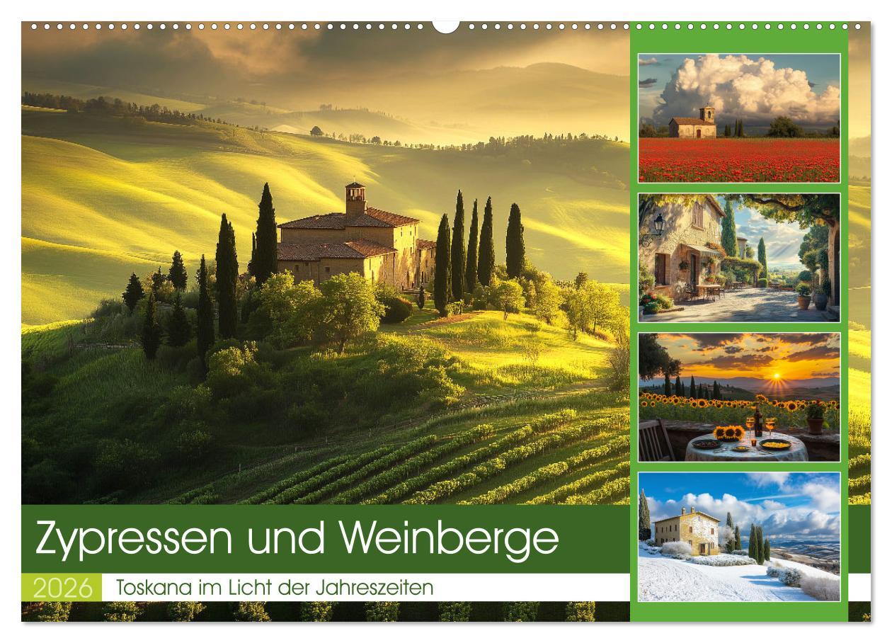 Cover: 9783457267622 | Zypressen und Weinberge (Wandkalender 2026 DIN A2 quer), CALVENDO...