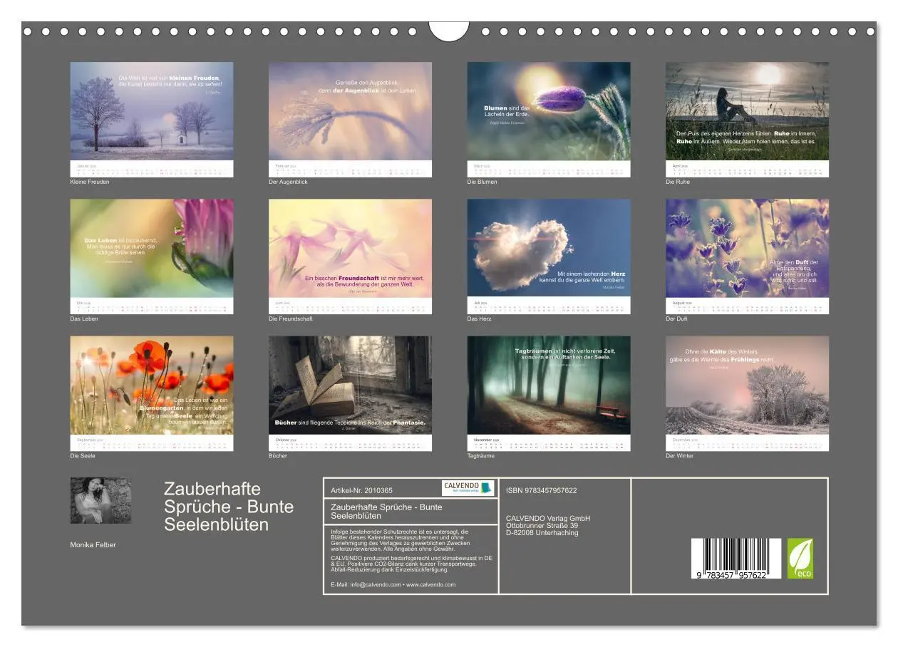 Bild: 9783457957622 | Zauberhafte Sprüche - Bunte Seelenblüten (Wandkalender 2026 DIN A3...
