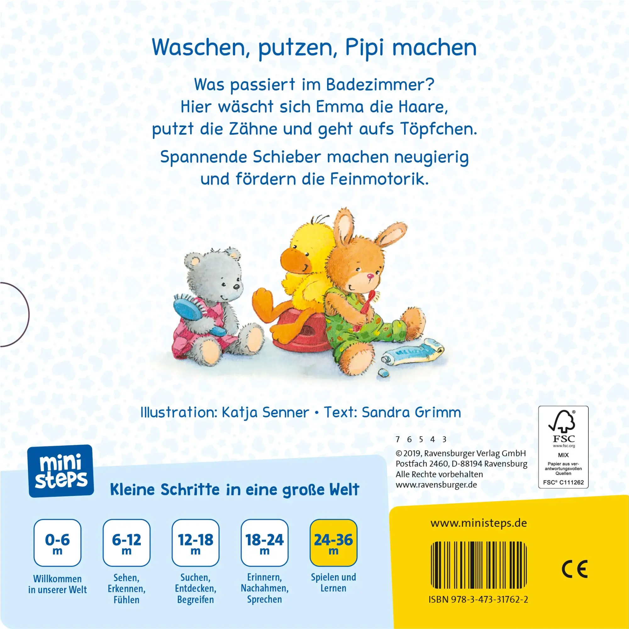 Rückseite: 9783473317622 | ministeps: Haare waschen, Zähne putzen | Ab 24 Monaten | Sandra Grimm