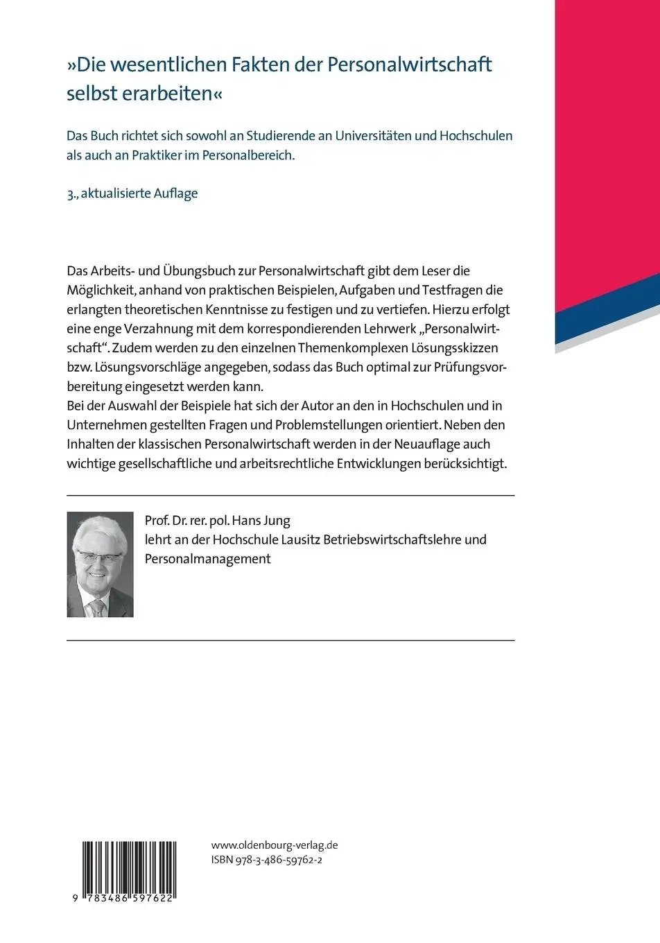 Rückseite: 9783486597622 | Arbeits- und Übungsbuch Personalwirtschaft | Hans Jung | Taschenbuch