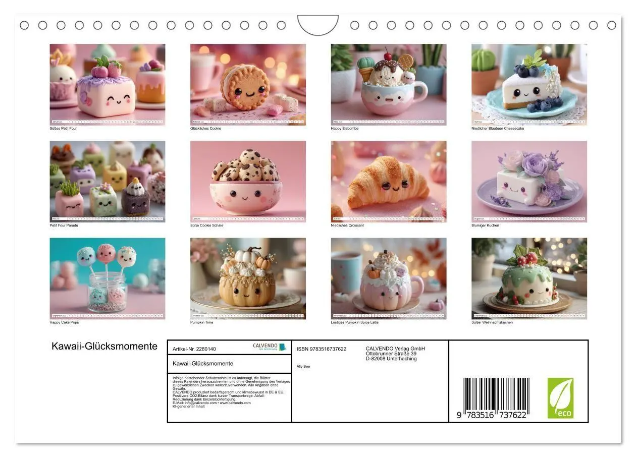 Bild: 9783516737622 | Kawaii-Glücksmomente (Wandkalender 2026 DIN A4 quer), CALVENDO...