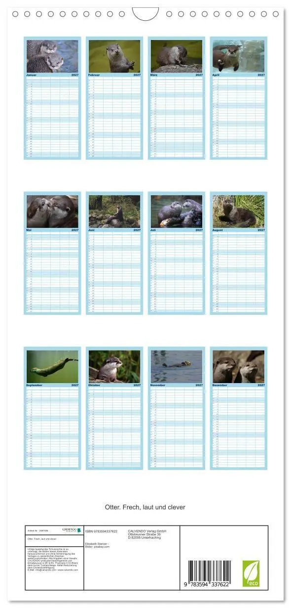 Bild: 9783594337622 | Familienplaner 2027 - Otter. Frech, laut und clever mit 5 Spalten...