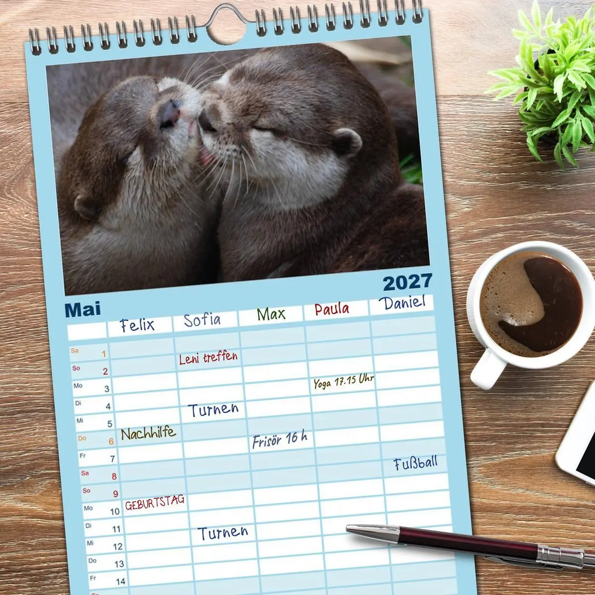 Bild: 9783594337622 | Familienplaner 2027 - Otter. Frech, laut und clever mit 5 Spalten...