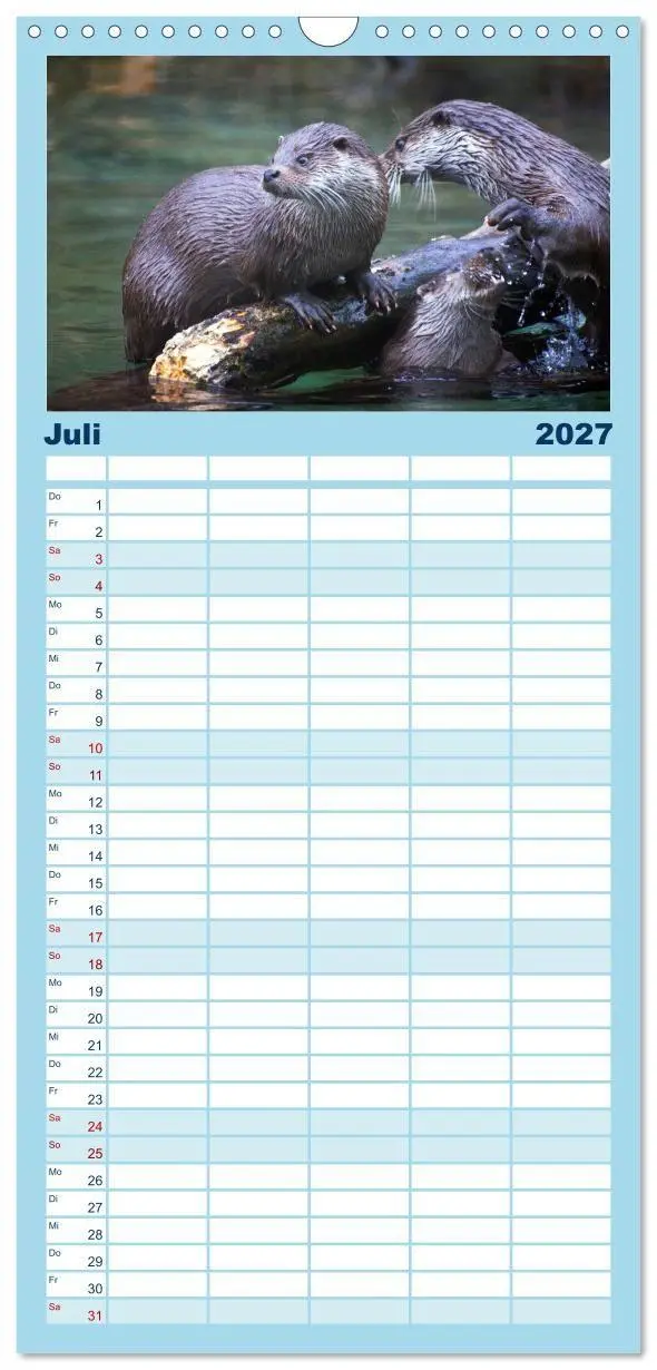 Bild: 9783594337622 | Familienplaner 2027 - Otter. Frech, laut und clever mit 5 Spalten...