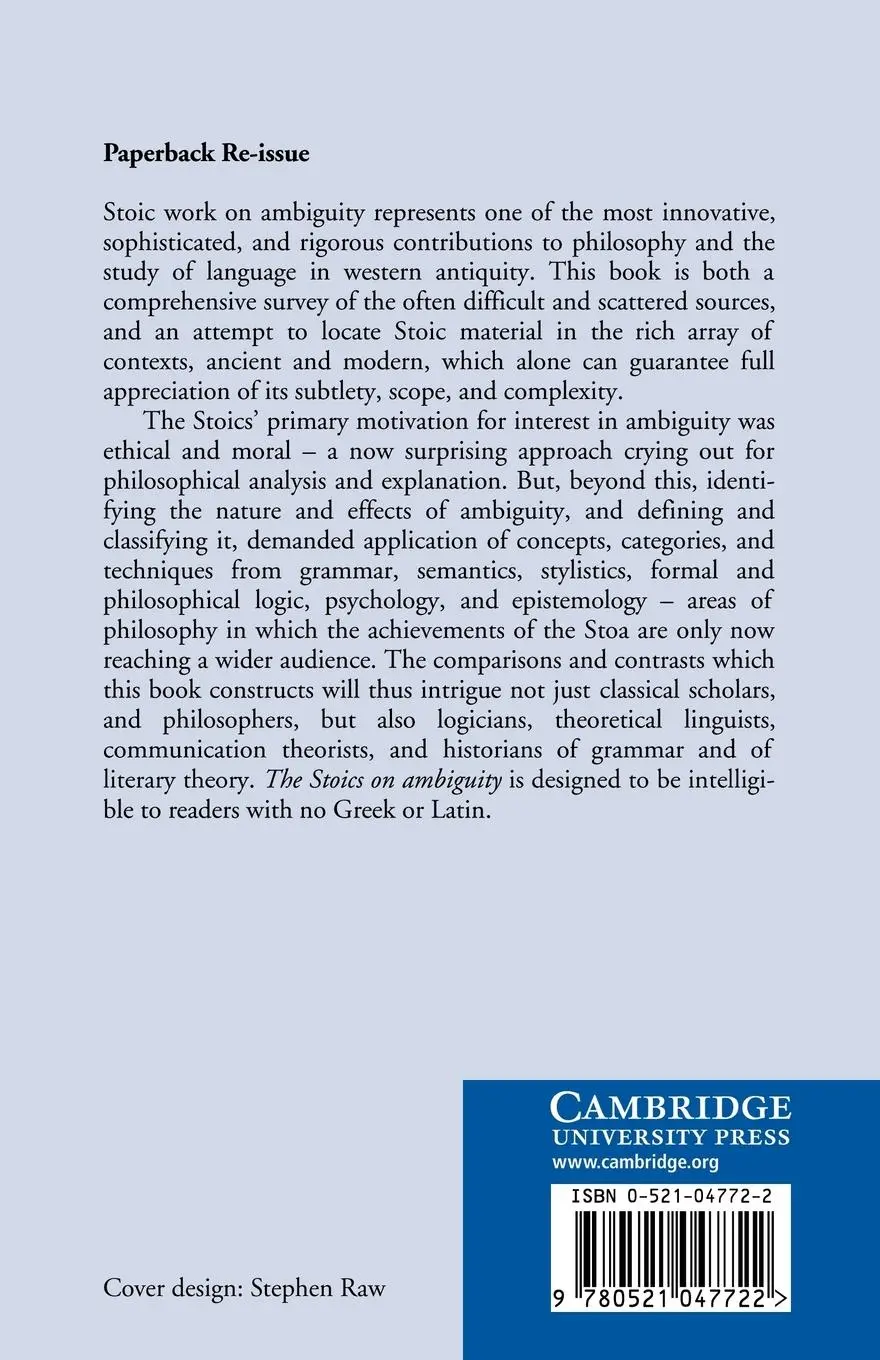 Rückseite: 9780521047722 | The Stoics on Ambiguity | Catherine Atherton | Taschenbuch | Englisch