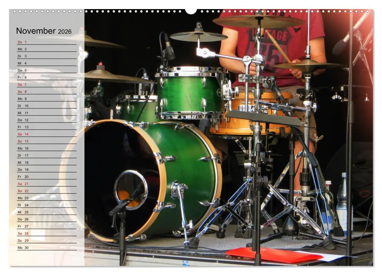 Bild: 9783457877722 | Schlagzeug onstage - "abgerockt" (Wandkalender 2026 DIN A2 quer),...